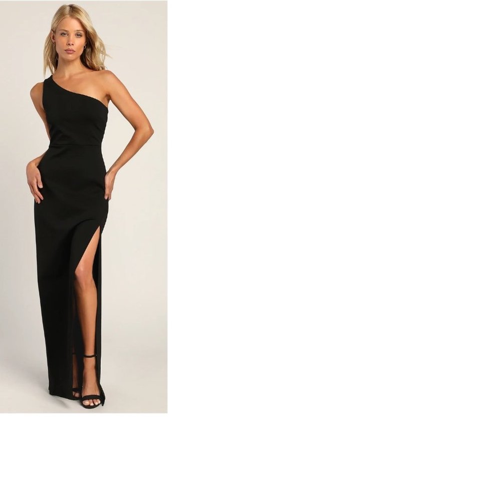 Good Times Only Black One-Shoulder Maxi Dress